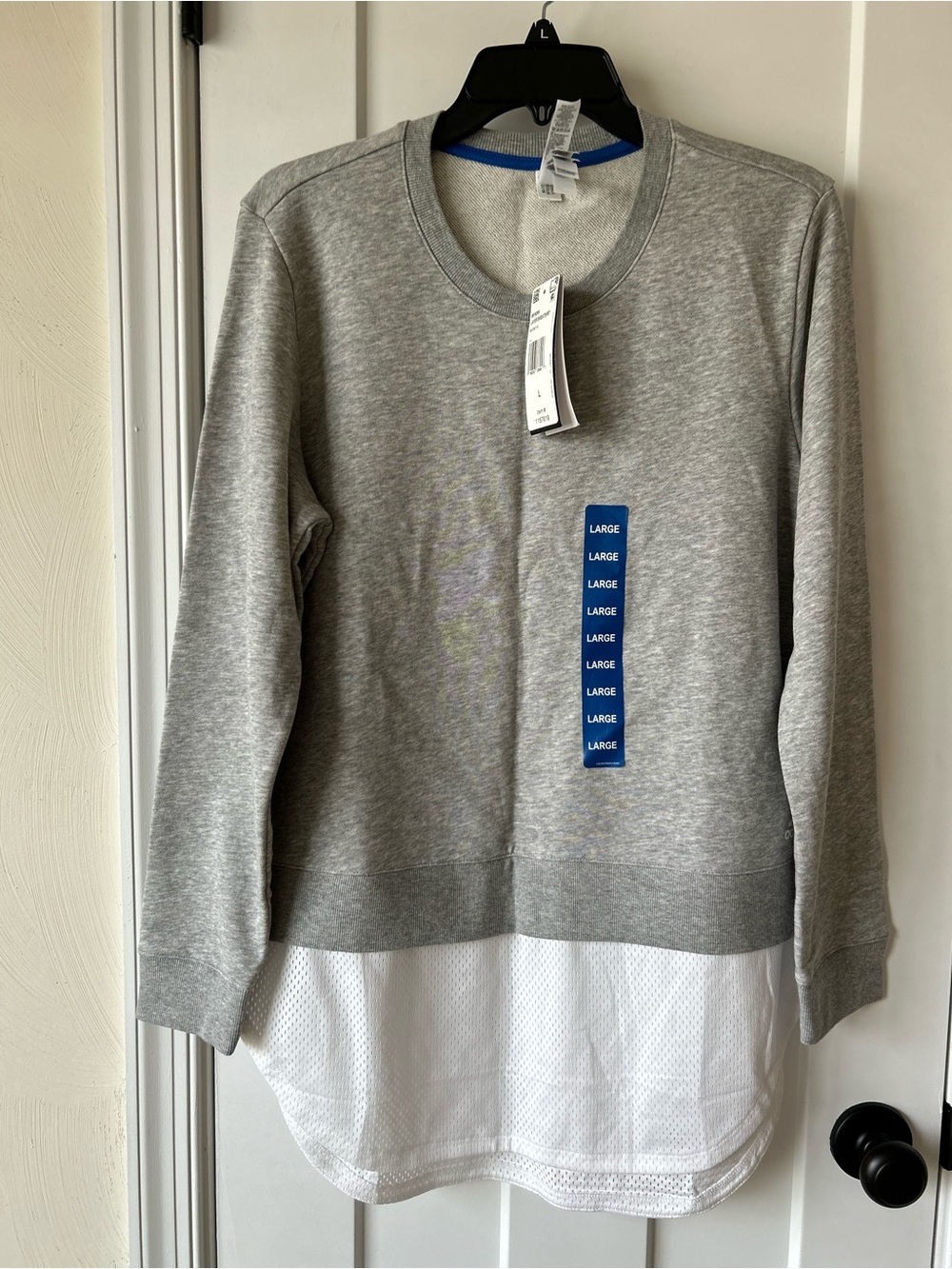 NWT - Adidas Gray and White Layered-Look Tunic Sweatshirt